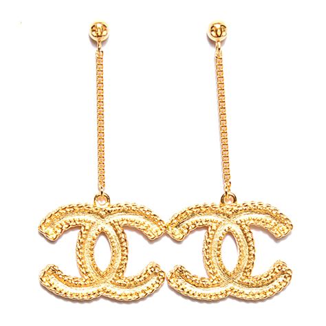 chanel drop runway earrings gold|Chanel extrait earrings.